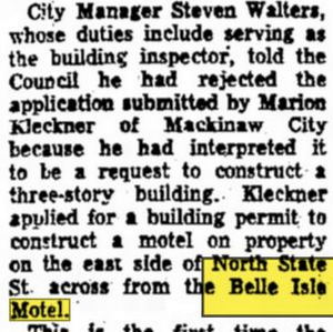 Belle Isle Motel & Dining Room - Oct 1972 Article